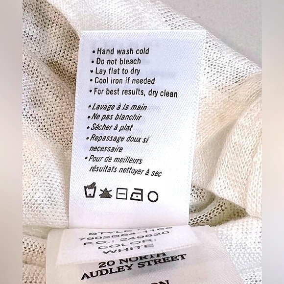 PAIGE Giulia Eyelet Flutter Sleeve Linen Top, Color White, Size Extra Small, NWT - Picture 9 of 10